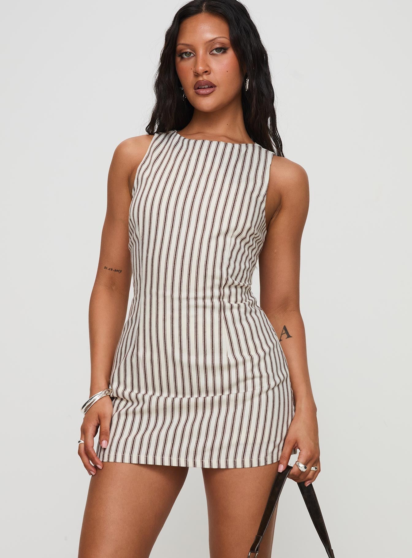 KYLIE – Black & White Satin Mini Dress