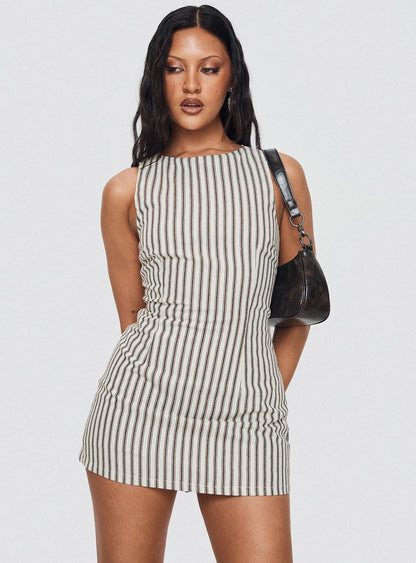 KYLIE – Black & White Satin Mini Dress