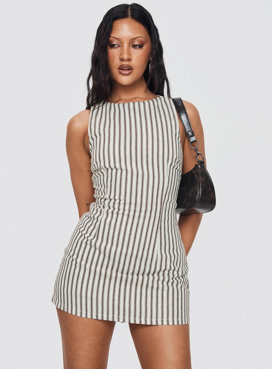 KYLIE – Black & White Satin Mini Dress