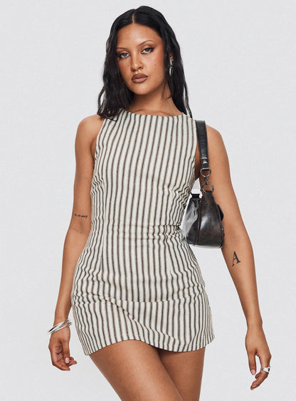 KYLIE – Black & White Satin Mini Dress